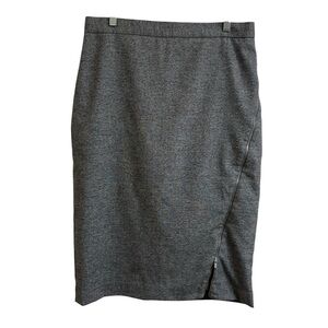 Banana Republic Women's Size 14 Gray Midi Pencil Skirt Lined Zippered Side Slit